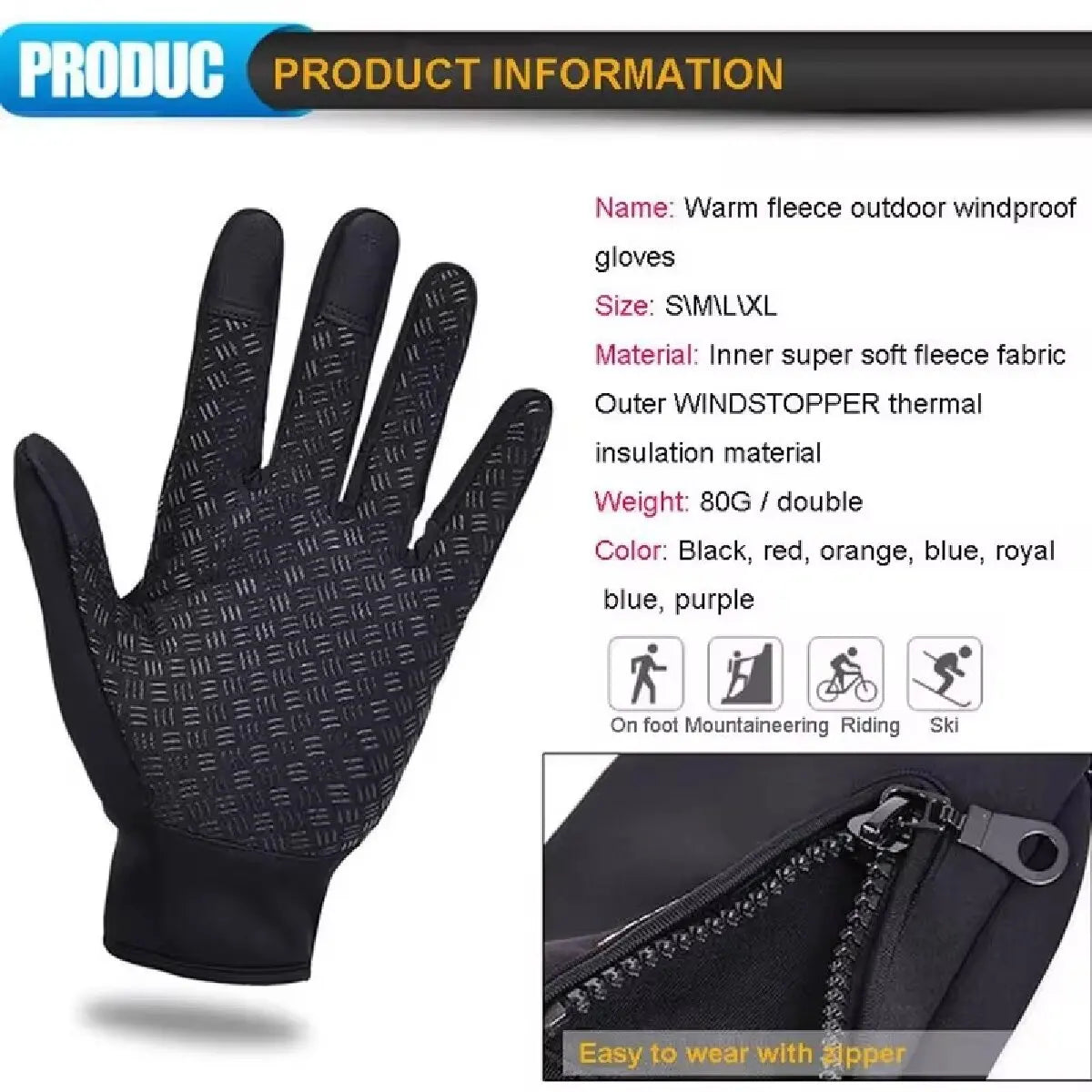 Ultimate Touchscreen Winter Gloves for Men & Women - Waterproof, Windproof, Non-Slip, Perfect for Cycling, Driving, and Skiing